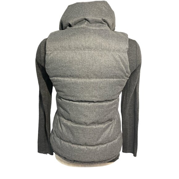 OLD NAVY Herringbone Heather Grey Puffy Vest Size XS Zip Fleece Lined - Picture 6 of 13